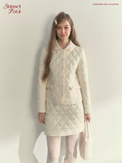 Reversible Quilted Doll Collar Jacket &amp; Skirt Set
