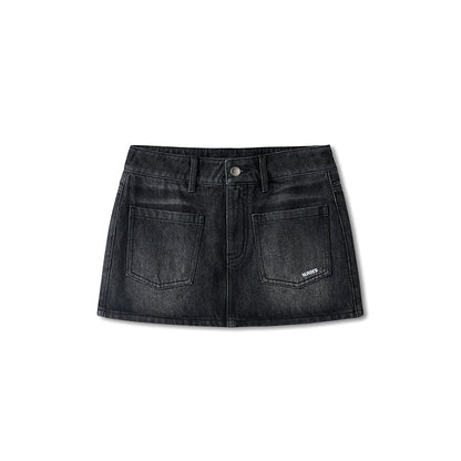 &quot;Caracal Series&quot; Washed Mini Skirt - CHINASQUAD