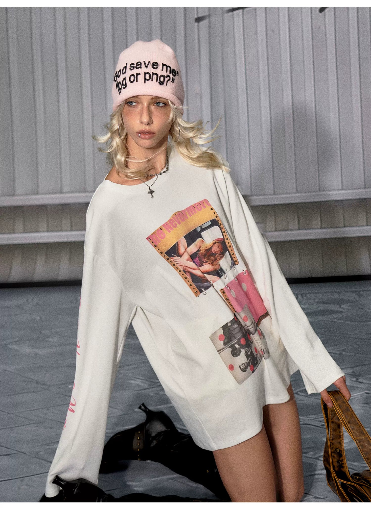 Printed Long-Sleeve Cotton Tee