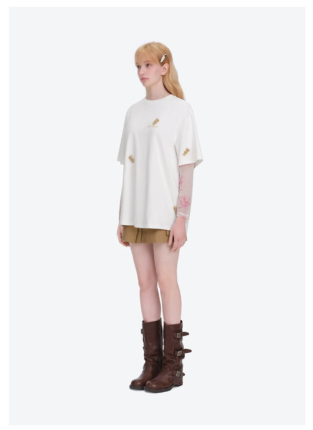 Mini Flocked Bear Oversized T-shirt
