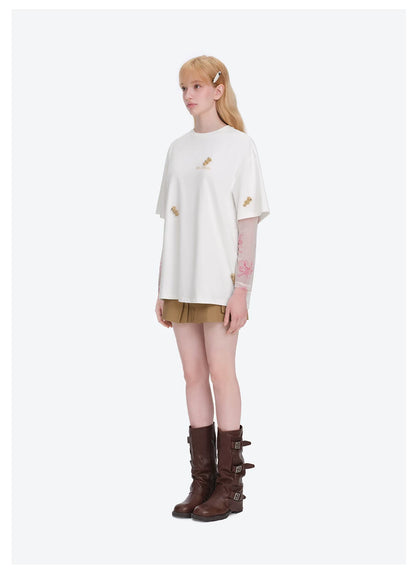 Mini Flocked Bear Oversized T-shirt
