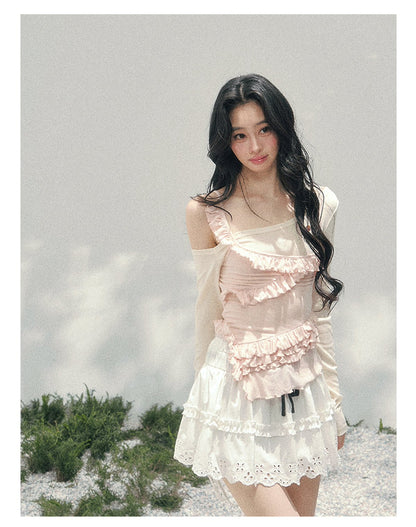 Asymmetric Ruffle Off-Shoulder Top