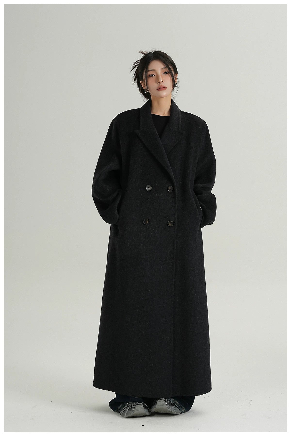 Extra-Long Tailored Wool Coat