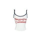 Vintage Letter-print Camisole Top - CHINASQUAD