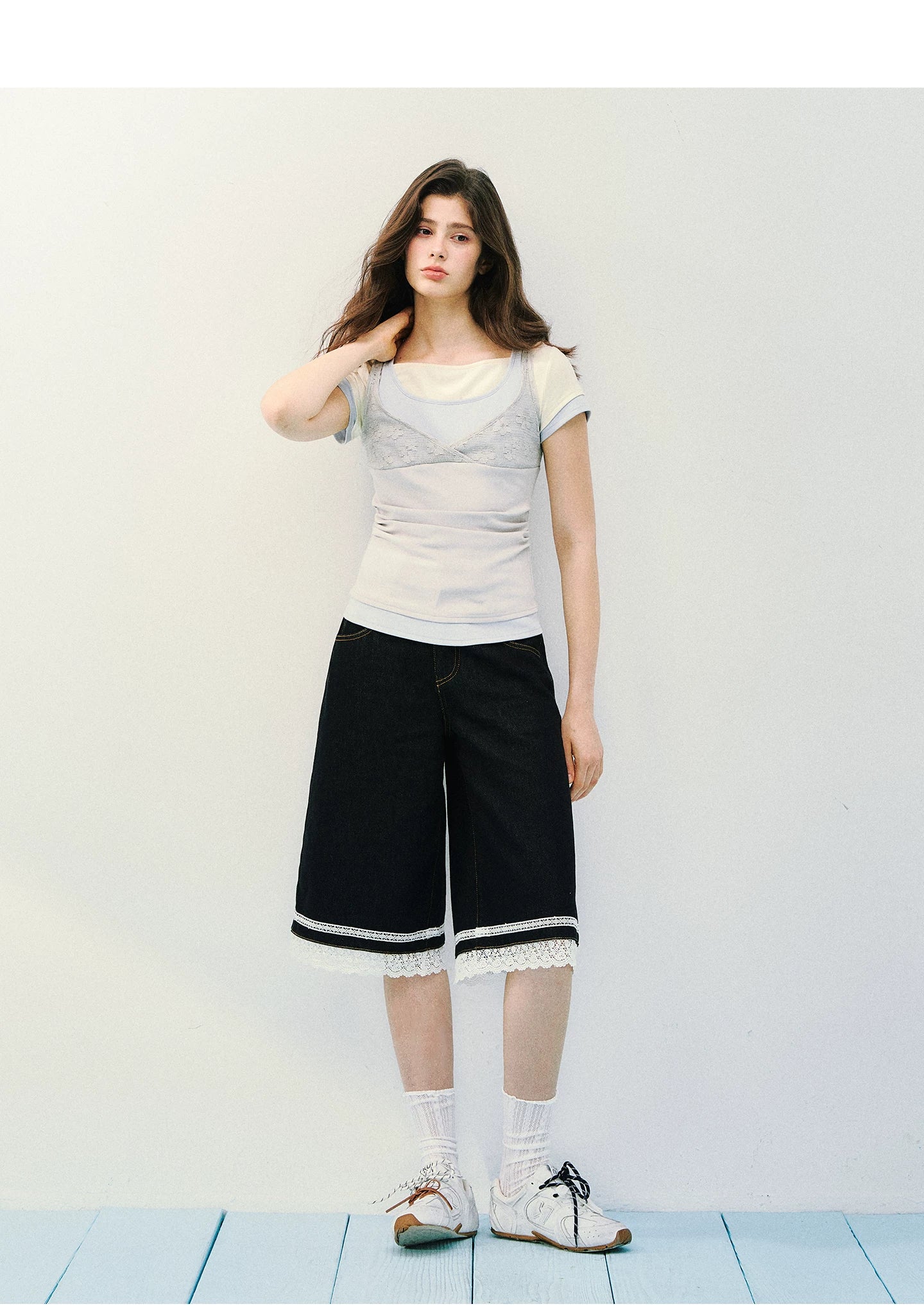Layered Lace Knit Tee