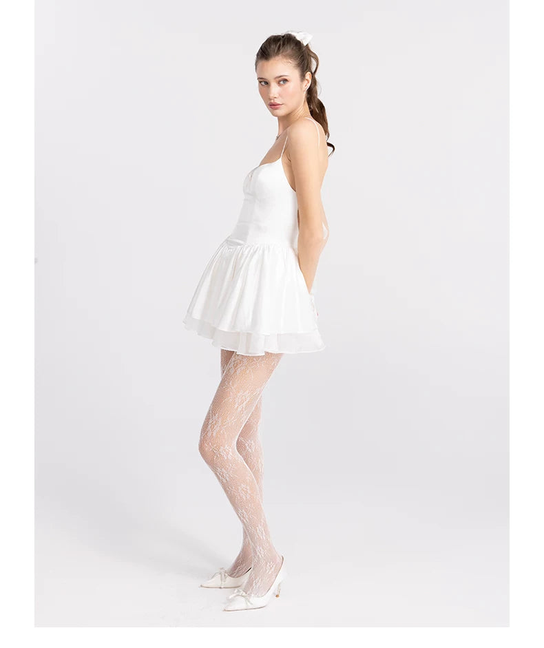 Backless Bow Corset Strap Mini Dress