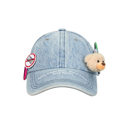 Vintage Badge Denim Baseball Cap