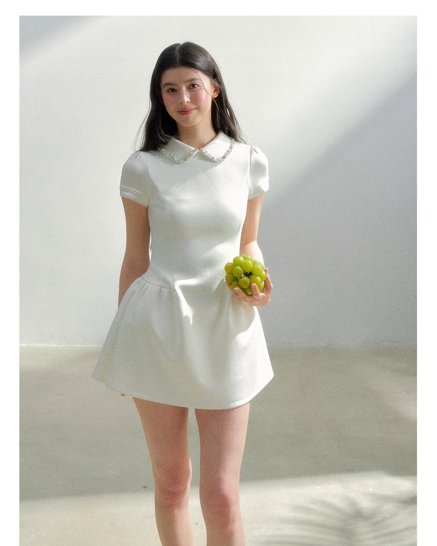 Vintage Crystal Collar Air Layer Princess Dress