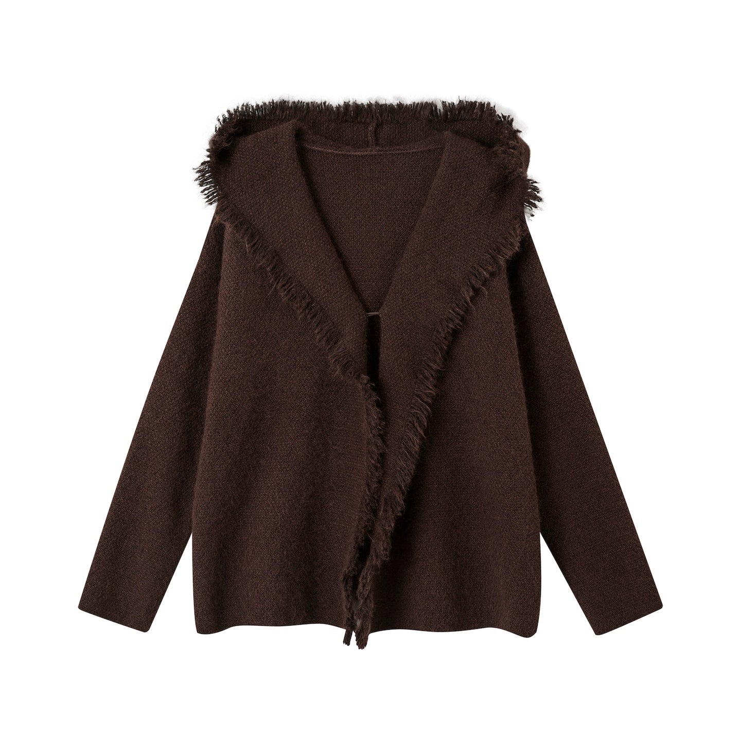 Fringed Hooded Cardigan