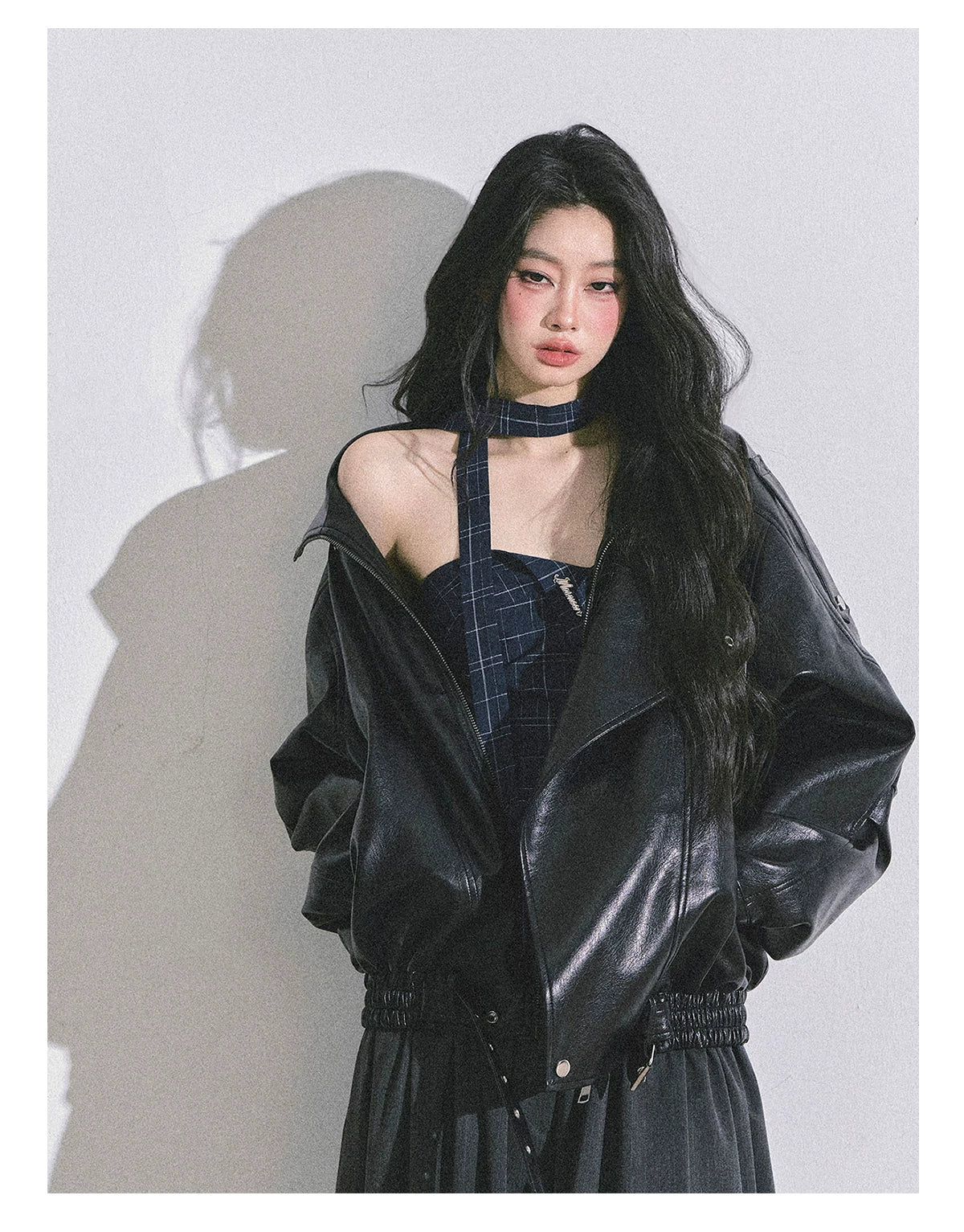 “Blue Rhythm” Plaid Corset Peplum Tube Top