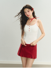 Red & Dark Gray Skort - CHINASQUAD