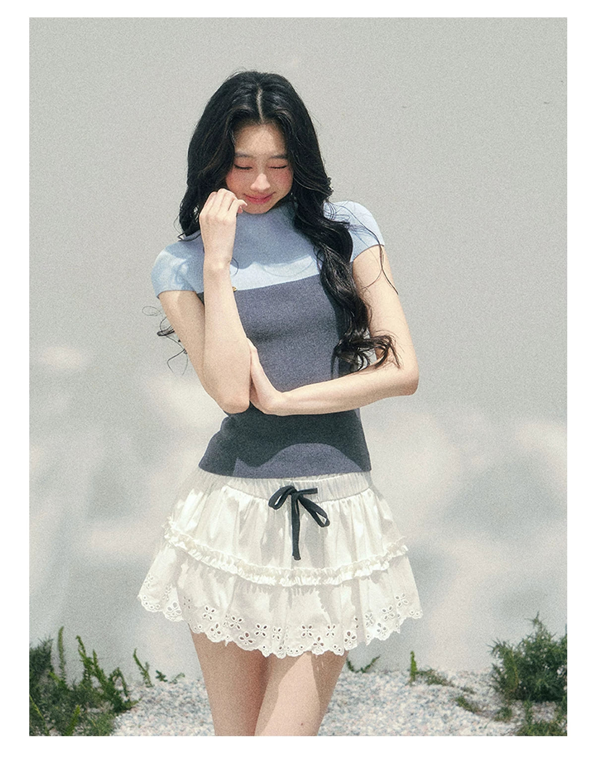 Smoky Mood Knit Crop Top