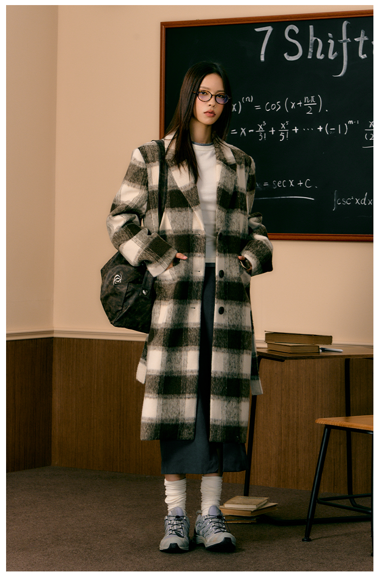 Short &amp; Long Brown Plaid Coats - CHINASQUAD