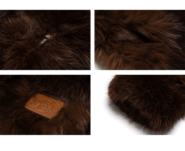 Vintage Brown Faux-Fur Collar Coat