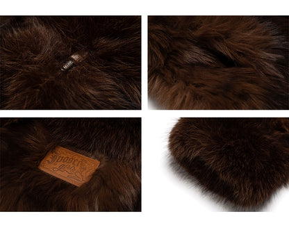 Vintage Brown Faux-Fur Collar Coat