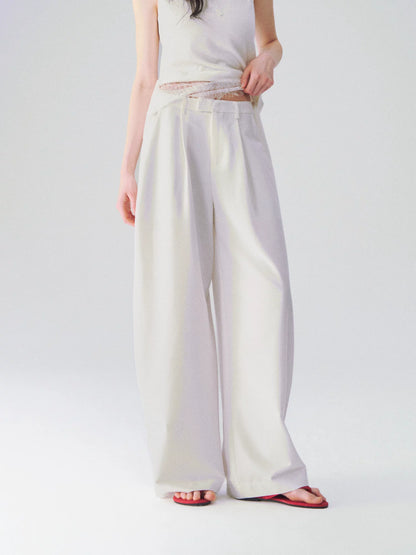 Relaxed Tailored Wide-Leg Trousers