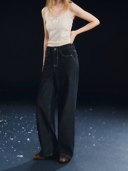 Fleece-Lined Stretch Straight Jeans