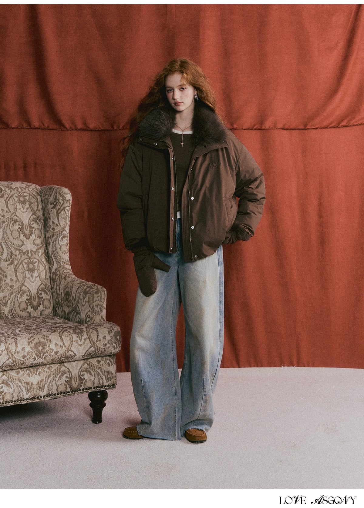 Fur-Collar Short Down Puffer Jacket