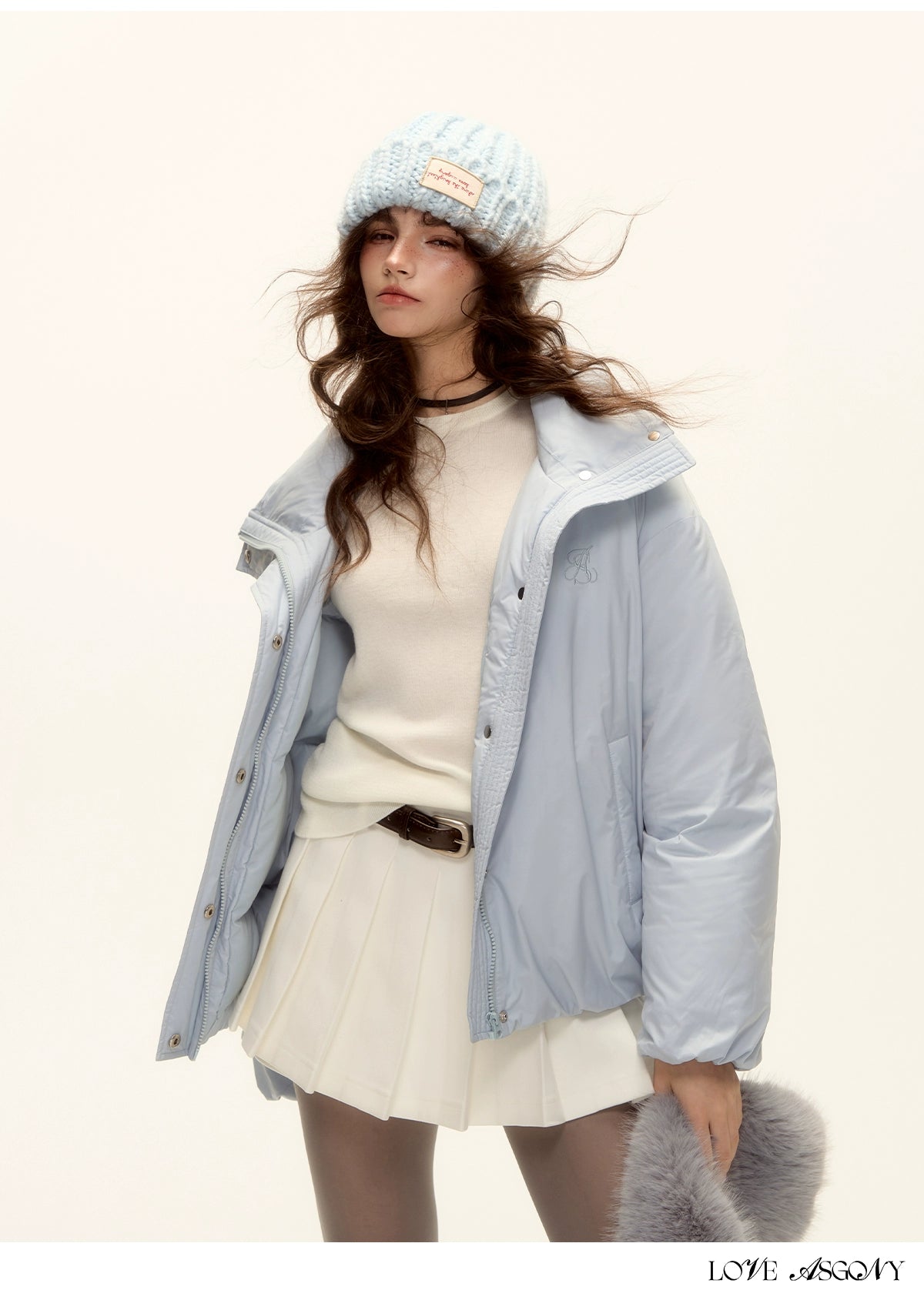 Fur-Collar Short Down Puffer Jacket