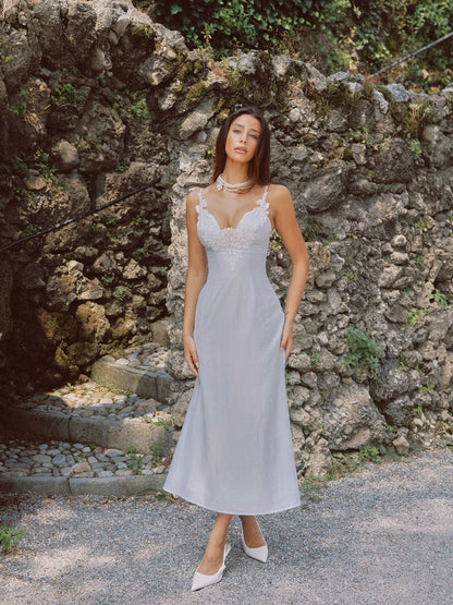 Moonlit Tide Lace Splice Princess Slip Dress