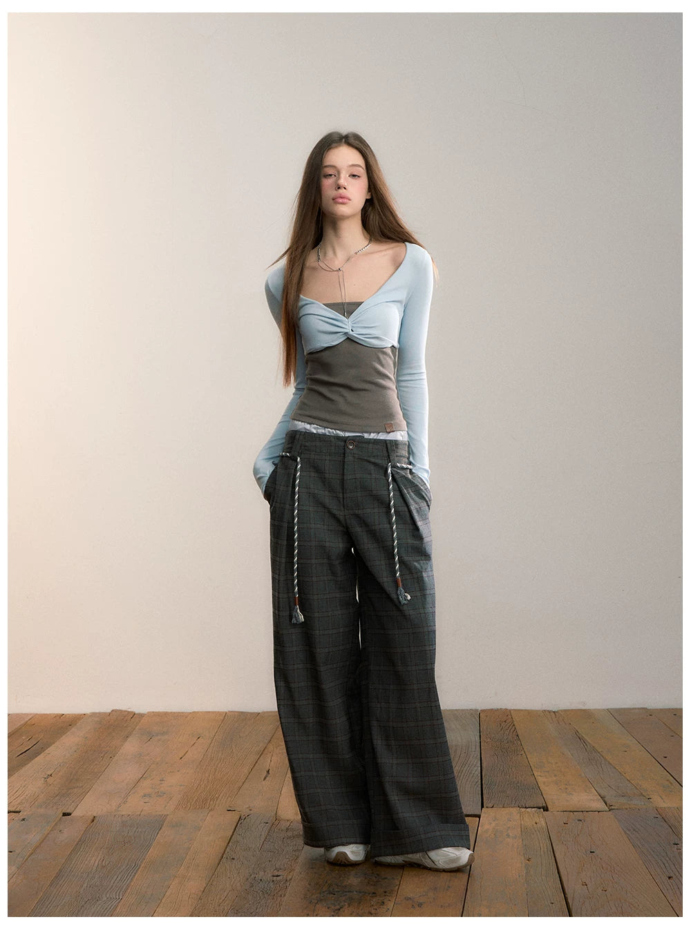 Tube-Top Slim-Fit Long Sleeve T-Shirt