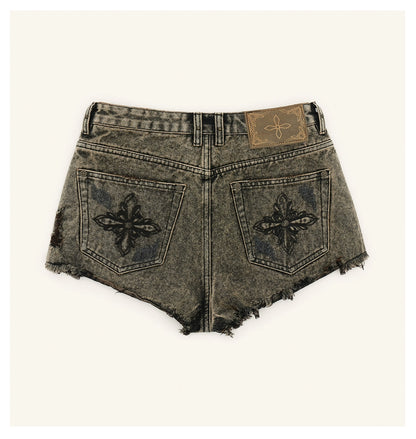 Ancient Myth Distressed Denim Shorts