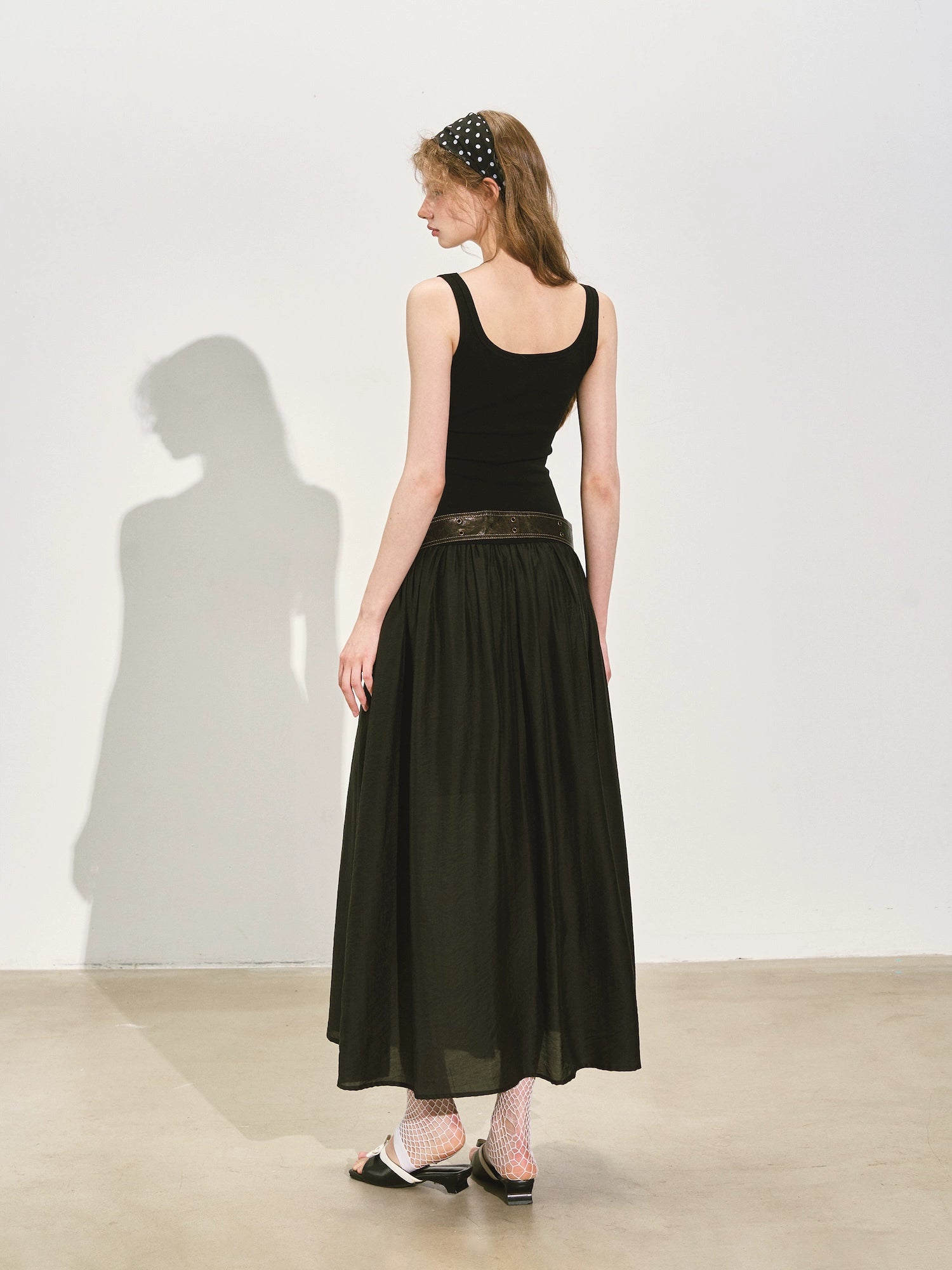 SOMESOWE Patchwork Slim-fit Midi Dress Black / S SOMESOWE Patchwork Slim-fit Midi Dress Black / S
