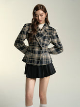 Plaid Fitted Blazer - CHINASQUAD