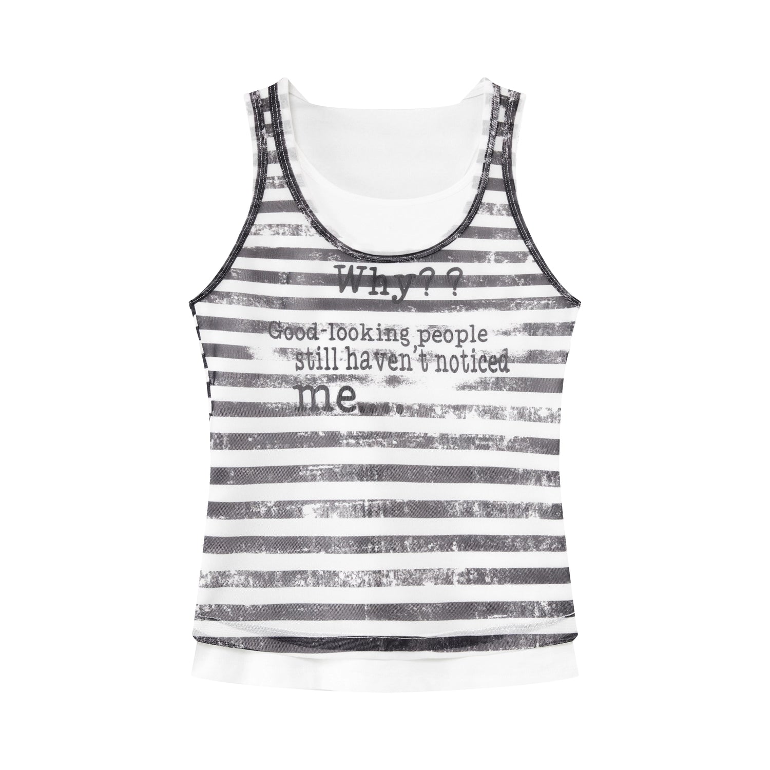 Layered Stripe Logo Tank Top