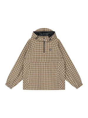 Brown and White Grid Pattern / S