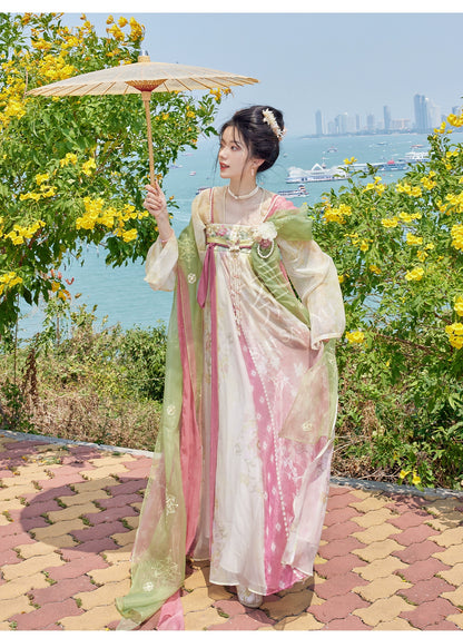 &quot;佩玉春风&quot; Hanfu Silk Cape &amp; Accessories