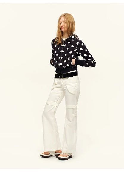 Hooded Sweatshirt &amp; Wide-Leg Sweatpants Set