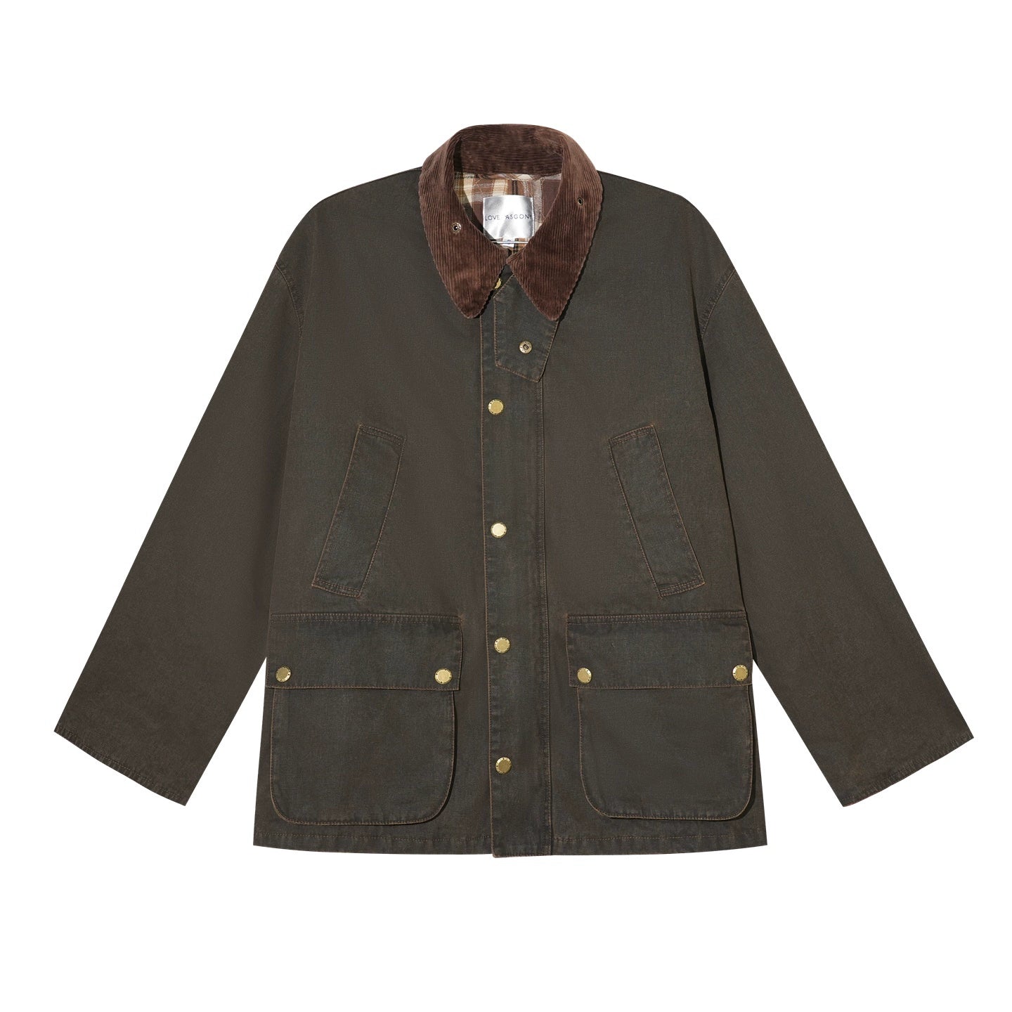 Plaid Corduroy Padded Workwear Jacket