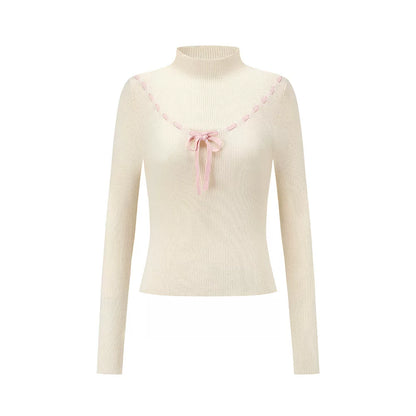 Collegiate White Mock-Neck Knit Top &amp; Skirt Set