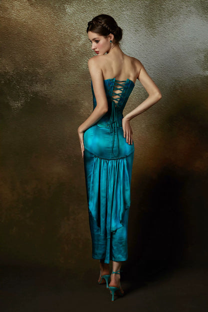 French Costume-Inspired Corset &amp; Satin Mermaid Skirt Set