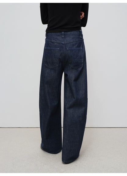 Chitu Pleated Washed Denim Jeans