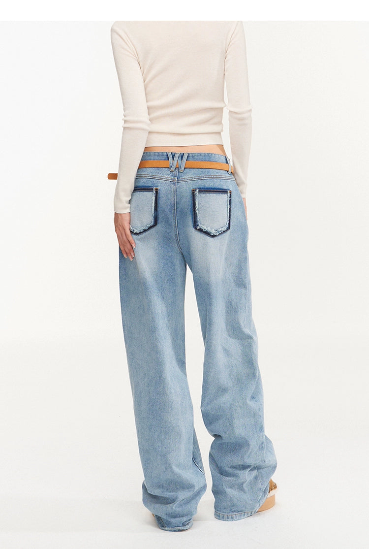 Classic Wide-Leg Denim Pants