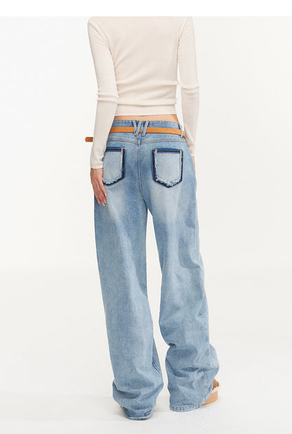 Classic Wide-Leg Denim Pants
