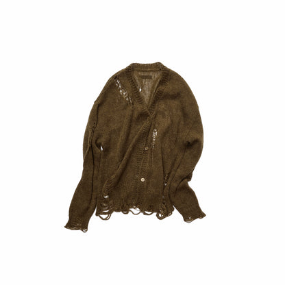 Mohair Star Cutout Slouchy Knit Cardigan