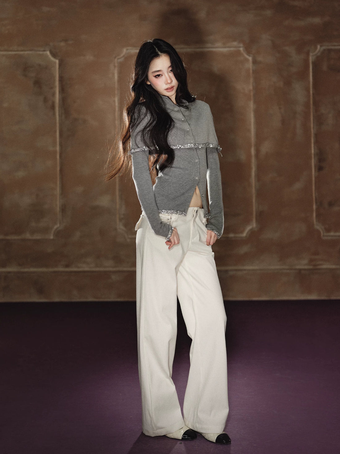 Detachable Cape Wool Knit Sweater