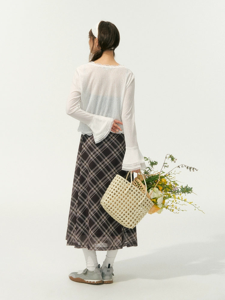 Lace-Edge Lightweight Cardigan