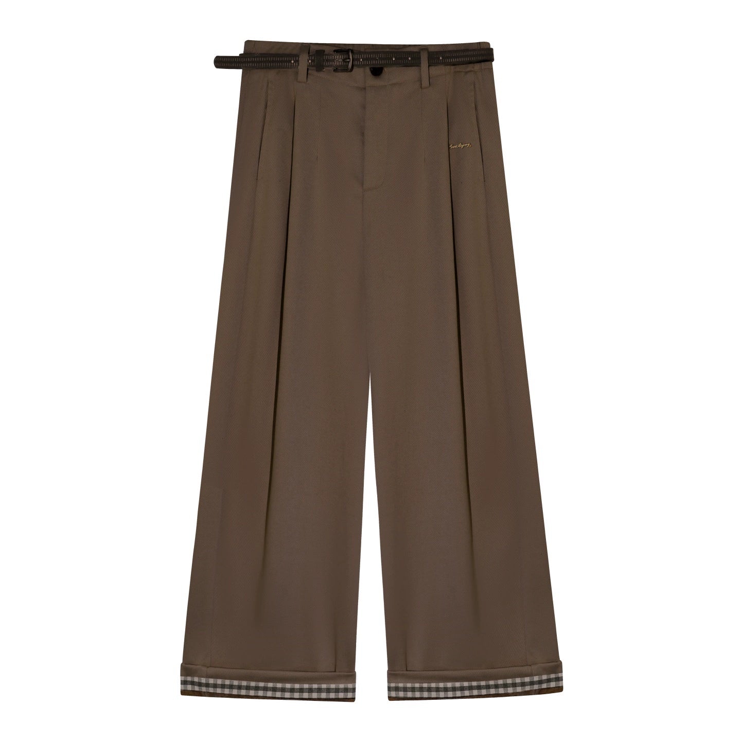 Fleece-Lined Relaxed Belted Trousers