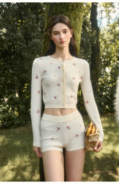 Cosagach Floral Knit Cardigan &amp; Bottoms Set