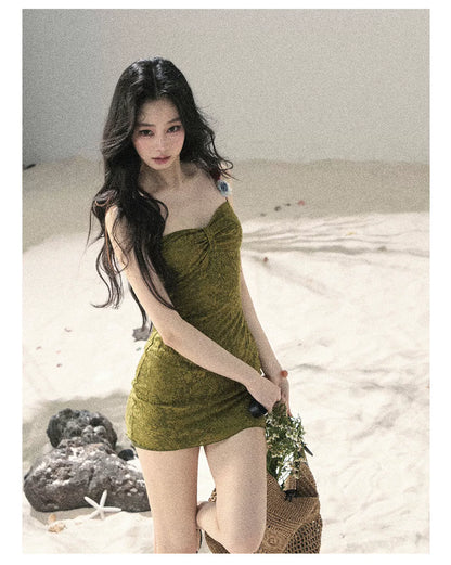 French Vine Jacquard Bodycon Mini Dress