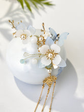 "青依 白韵" Tassel Edge Hair Clip & Earrings Set - CHINASQUAD