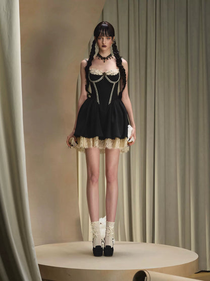 Villain Kate Corset Strap Little Black Dress