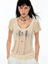 Distressed V-Neck Irregular Cover-Up Blouse - CHINASQUAD