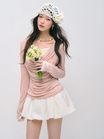 Waist-Cinching Long Sleeve T-Shirt