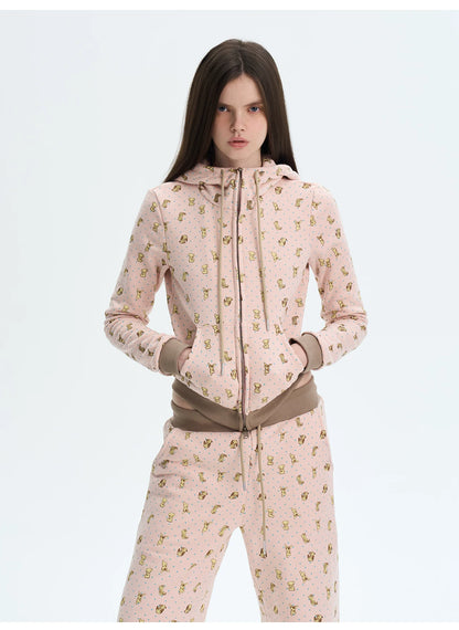 Printed Cotton Sweatshirt &amp; Jogger Set