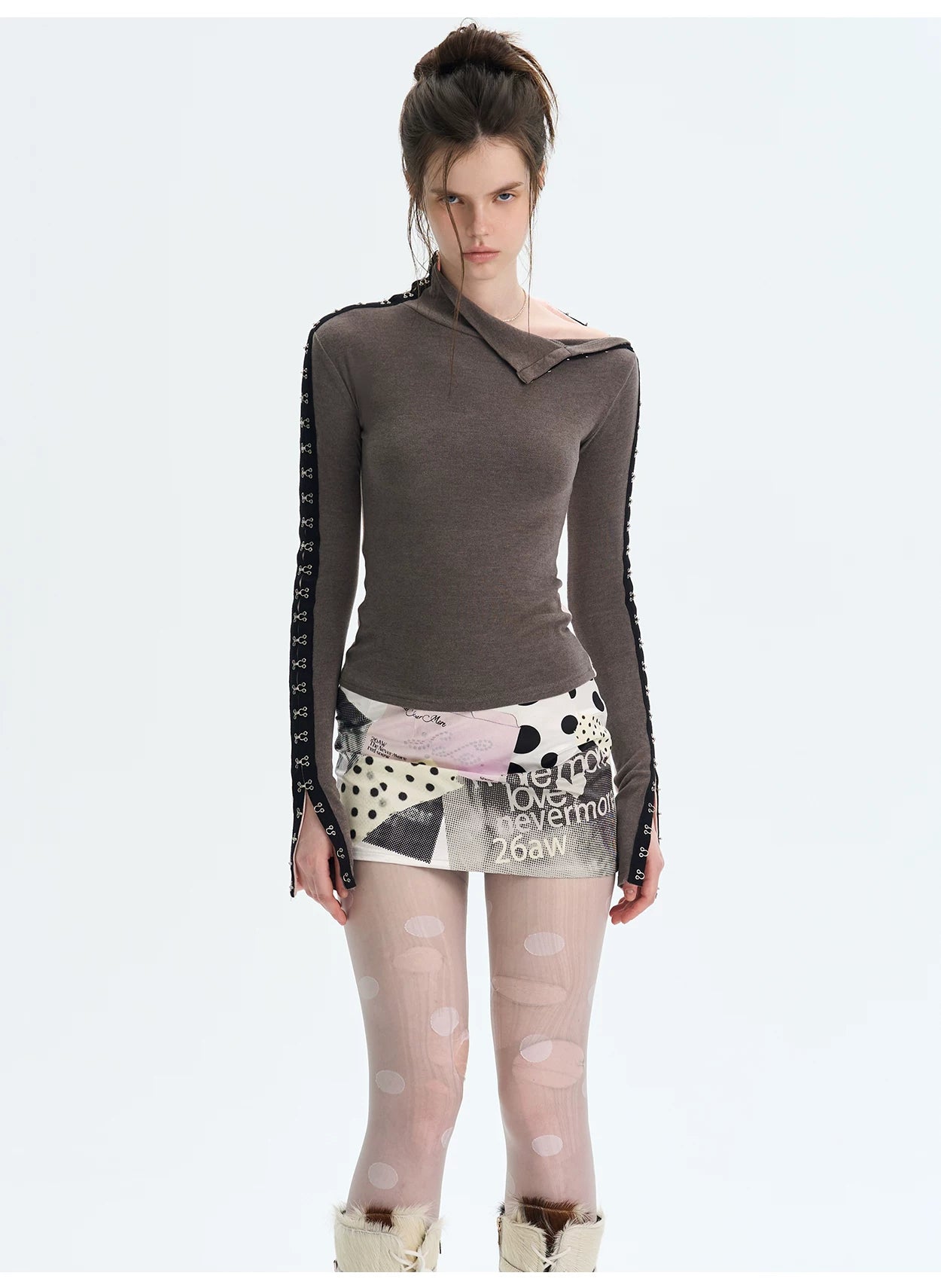 Brushed Mock-Neck Reversible Base Layer Turtleneck